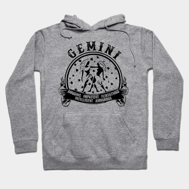 Gemini Sign Zodiac Hoodie by SublimeDesign